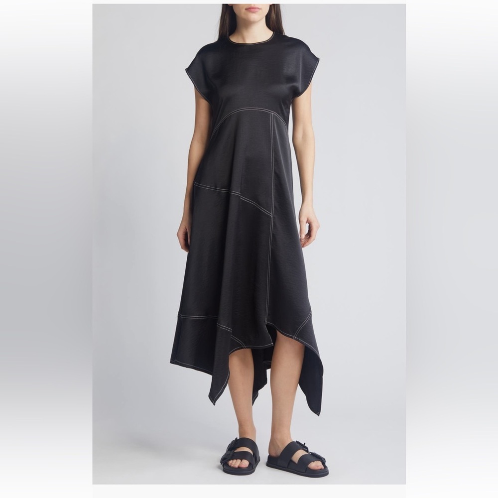 All Saints Agnes Cap Sleeve Handkerchief Hem Dress